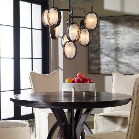 Bronze Framed Glass Chandelier | Uttermost Maxin - www.oroa.com