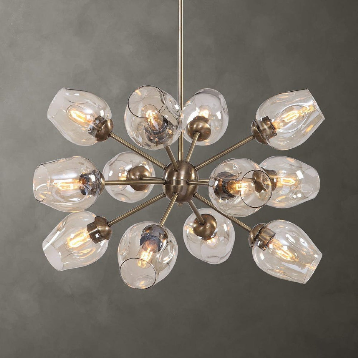 Dimpled Glass 12-Light Chandelier | Uttermost Chet - www.oroa.com