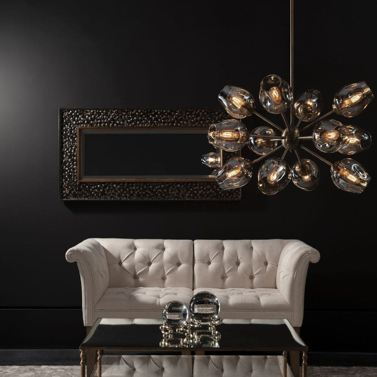 Dimpled Glass 12-Light Chandelier | Uttermost Chet - www.oroa.com