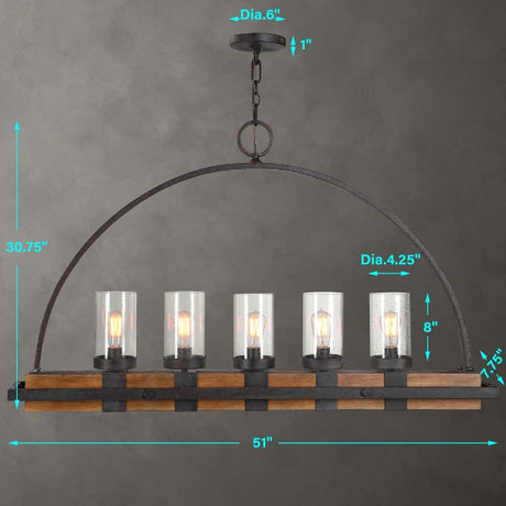 Seeded Glass 5-Light Island Lamp | Uttermost Atwood - www.oroa.com