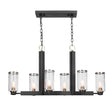 Modern European furniture - Black Framed 6-Light Island Lamp - www.oroa.com