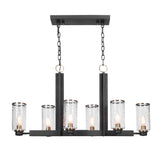 Modern European furniture - Black Framed 6-Light Island Lamp - www.oroa.com