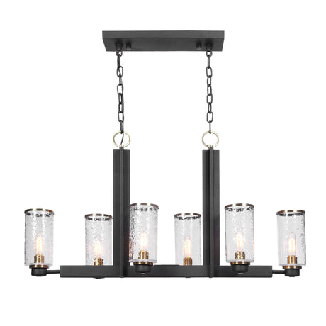 Modern European furniture - Black Framed 6-Light Island Lamp - www.oroa.com