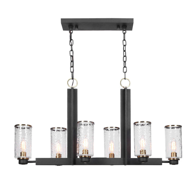 Modern European furniture - Black Framed 6-Light Island Lamp - www.oroa.com