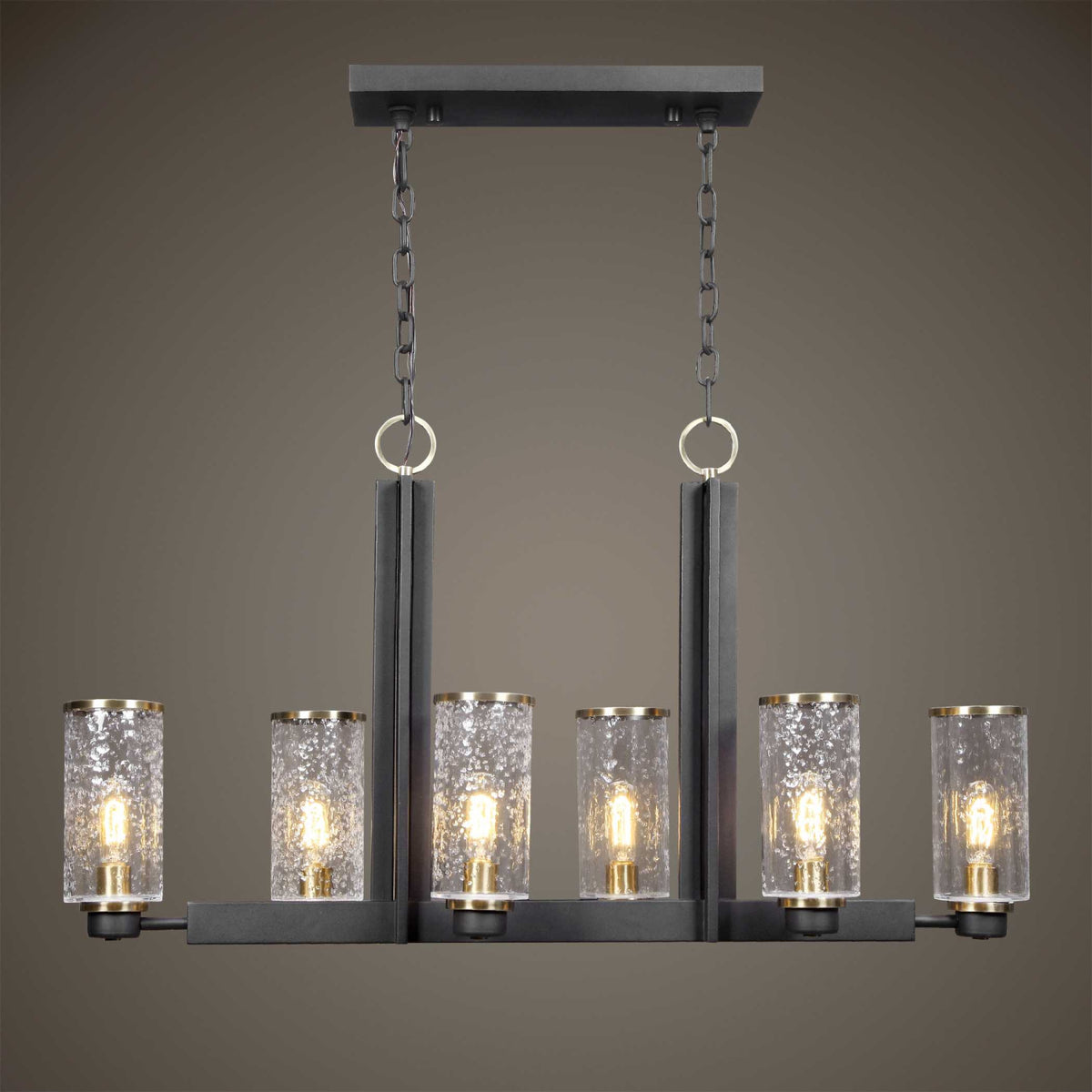 Modern European furniture - Black Framed 6-Light Island Lamp - www.oroa.com