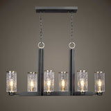 Modern European furniture - Black Framed 6-Light Island Lamp - www.oroa.com