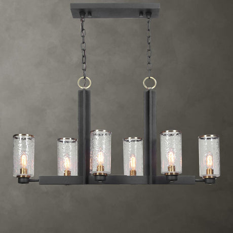 Modern European furniture - Black Framed 6-Light Island Lamp - www.oroa.com