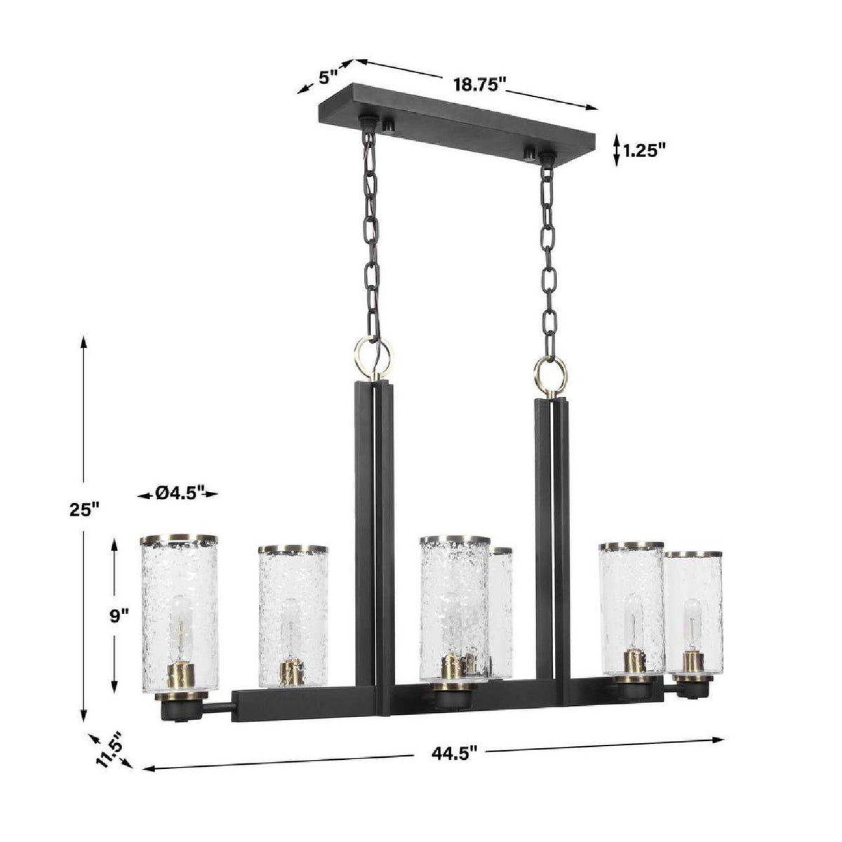 Modern European furniture - Black Framed 6-Light Island Lamp - www.oroa.com