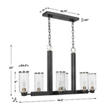 Modern European furniture - Black Framed 6-Light Island Lamp - www.oroa.com