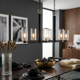 Modern European furniture - Black Framed 6-Light Island Lamp - www.oroa.com