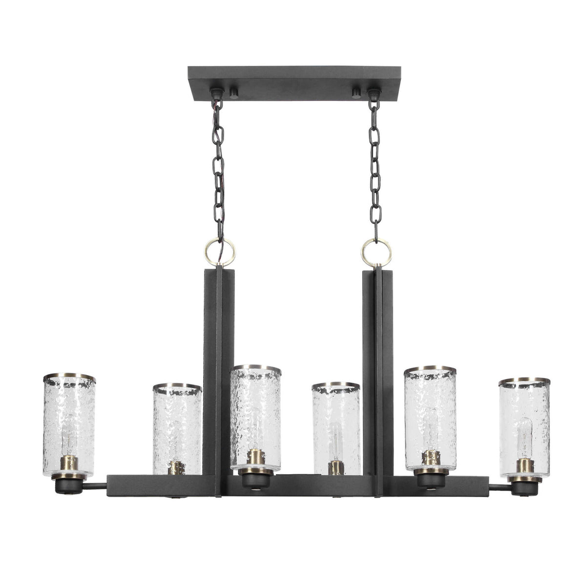 Modern European furniture - Black Framed 6-Light Island Lamp - www.oroa.com