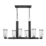Modern European furniture - Black Framed 6-Light Island Lamp - www.oroa.com