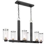 Modern European furniture - Black Framed 6-Light Island Lamp - www.oroa.com