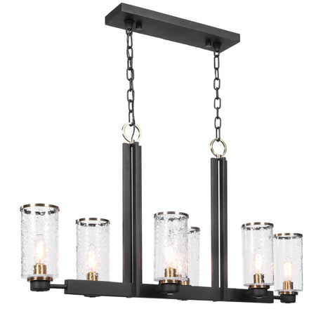 Modern European furniture - Black Framed 6-Light Island Lamp - www.oroa.com