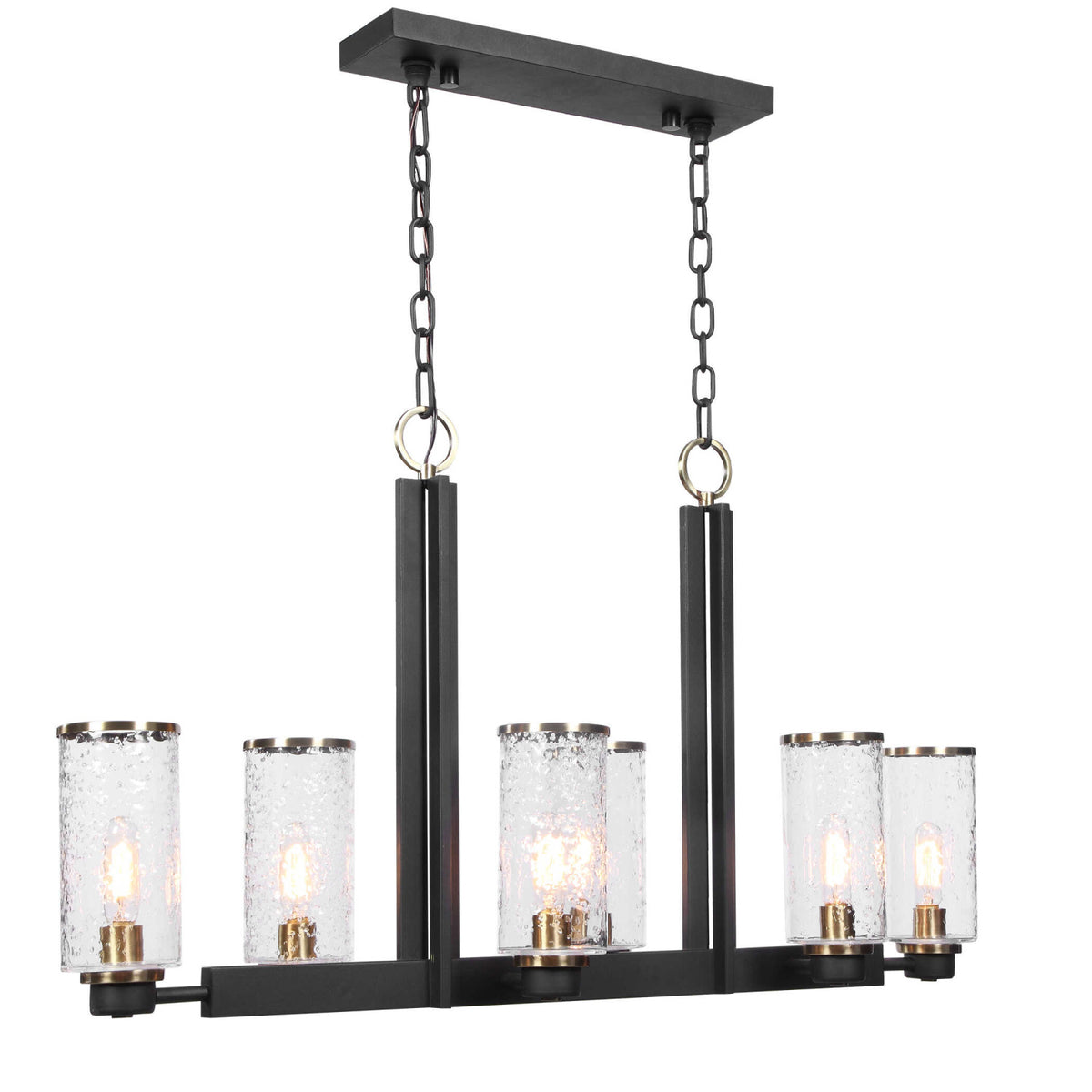 Modern European furniture - Black Framed 6-Light Island Lamp - www.oroa.com
