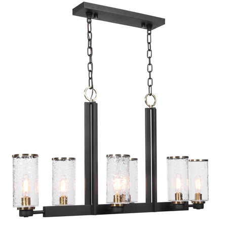 Modern European furniture - Black Framed 6-Light Island Lamp - www.oroa.com