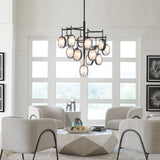 Bronze Framed Glass Chandelier | Uttermost Maxin