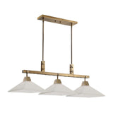 Frosted Glass 3-Light Linear Chandelier | Uttermost Brookdale - www.oroa.com