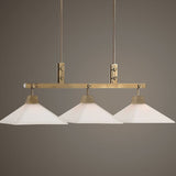 Frosted Glass 3-Light Linear Chandelier | Uttermost Brookdale - www.oroa.com