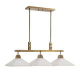 Frosted Glass 3-Light Linear Chandelier | Uttermost Brookdale - www.oroa.com