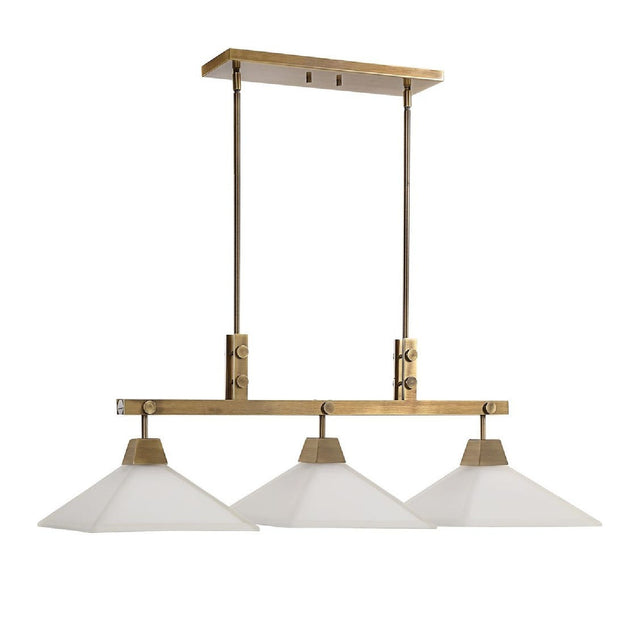 Frosted Glass 3-Light Linear Chandelier | Uttermost Brookdale - www.oroa.com