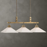 Frosted Glass 3-Light Linear Chandelier | Uttermost Brookdale - www.oroa.com