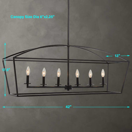 Modern European furniture - Bronze 6-Light Linear Chandelier - www.oroa.com