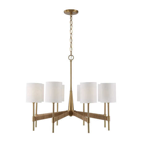 Modern European furniture - White Linen 8-Light Chandelier - www.oroa.com