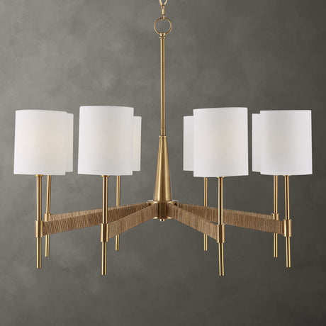 Modern European furniture - White Linen 8-Light Chandelier - www.oroa.com