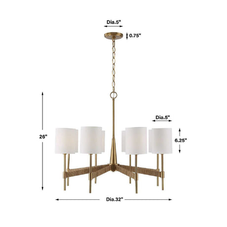 Modern European furniture - White Linen 8-Light Chandelier - www.oroa.com