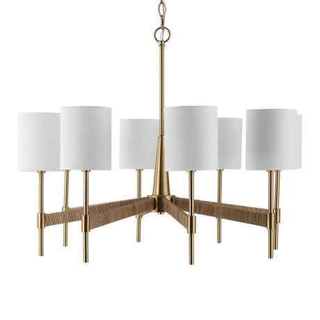 Modern European furniture - White Linen 8-Light Chandelier - www.oroa.com