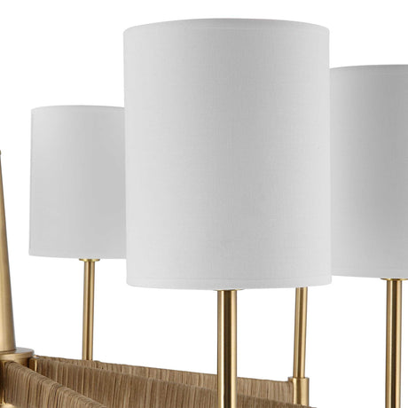 Modern European furniture - White Linen 8-Light Chandelier - www.oroa.com