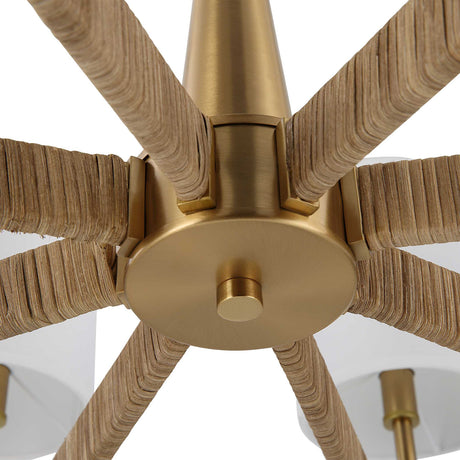Modern European furniture - White Linen 8-Light Chandelier - www.oroa.com