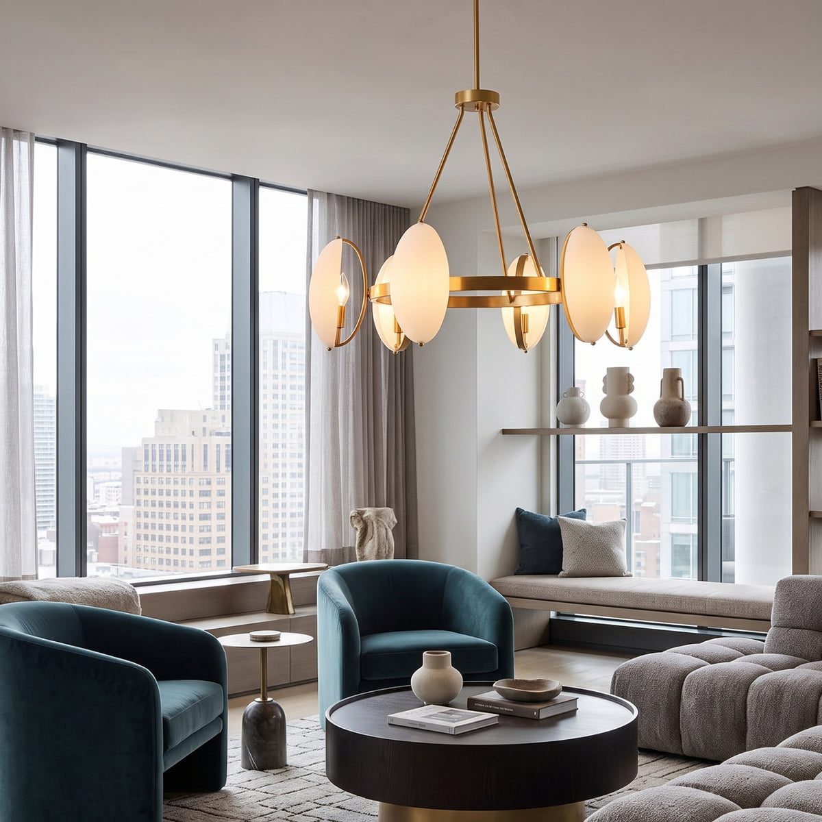 Dome Oval Glass 6-Light Chandelier | Uttermost Oviform - www.oroa.com