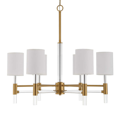 Modern European furniture - White Silken 6-Light Chandelier - www.oroa.com