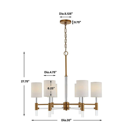 Modern European furniture - White Silken 6-Light Chandelier - www.oroa.com