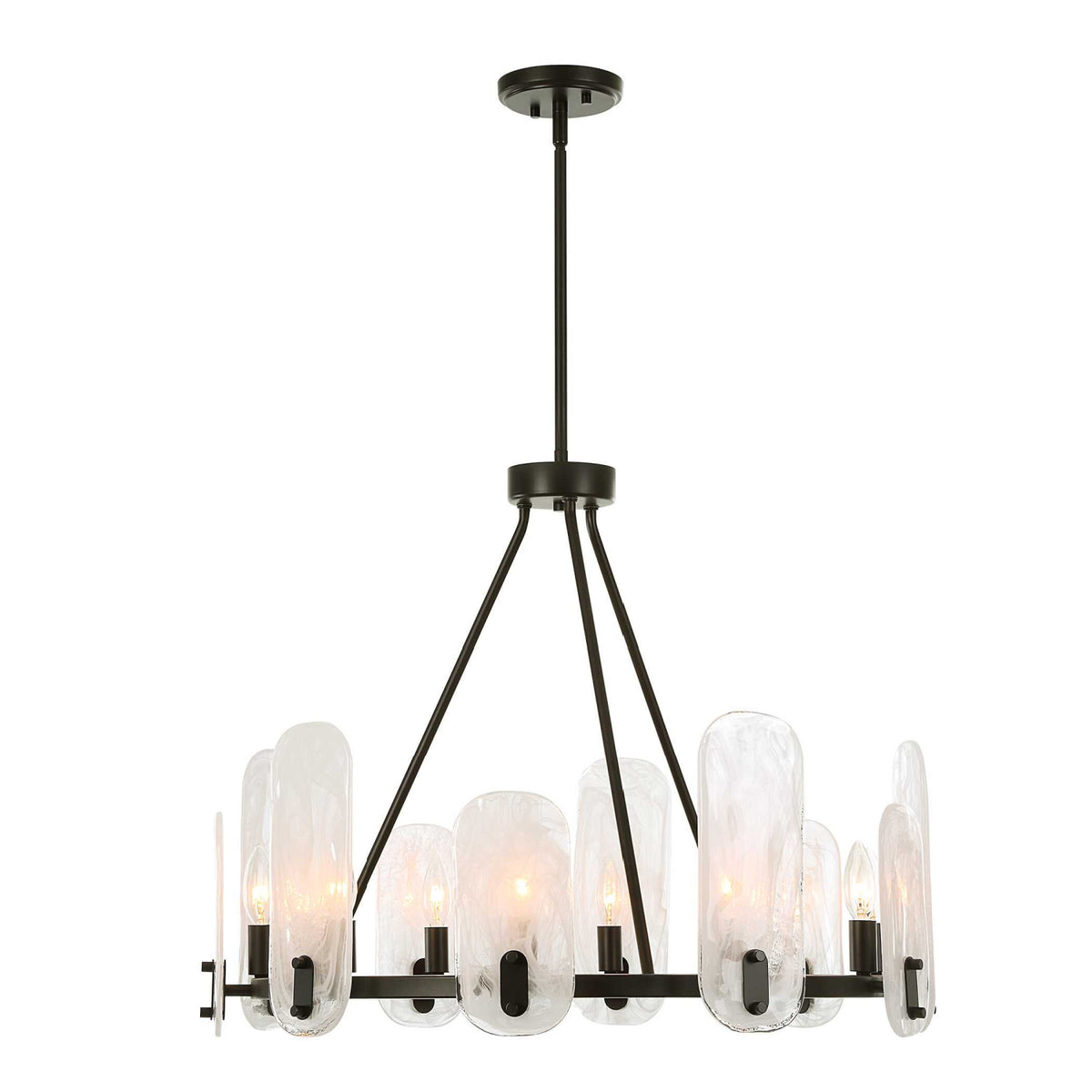 Modern European furniture - Oval Glass 10-Light Chandelier - www.oroa.com