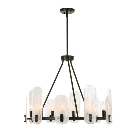 Modern European furniture - Oval Glass 10-Light Chandelier - www.oroa.com