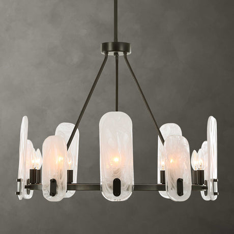 Modern European furniture - Oval Glass 10-Light Chandelier - www.oroa.com