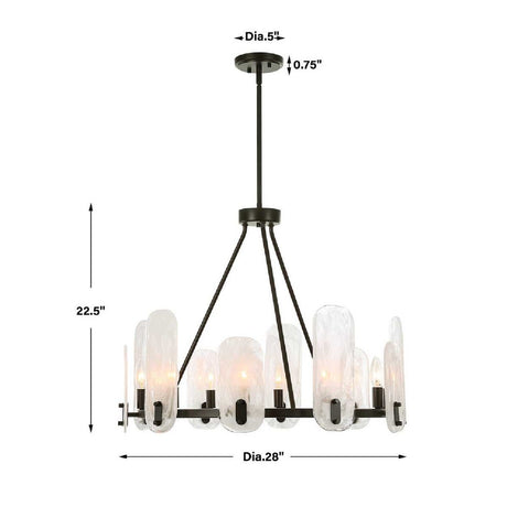 Modern European furniture - Oval Glass 10-Light Chandelier - www.oroa.com