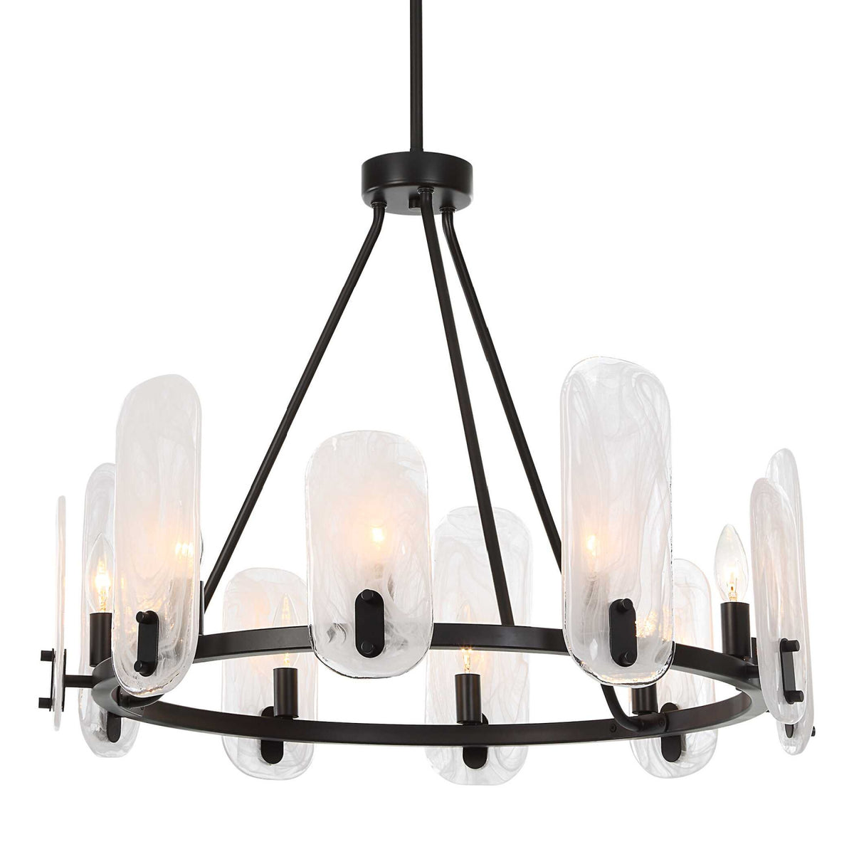 Modern European furniture - Oval Glass 10-Light Chandelier - www.oroa.com