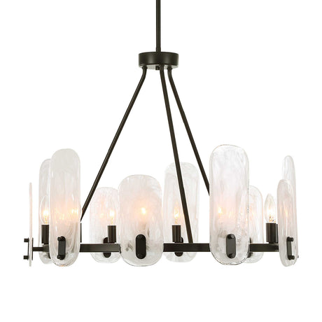 Modern European furniture - Oval Glass 10-Light Chandelier - www.oroa.com