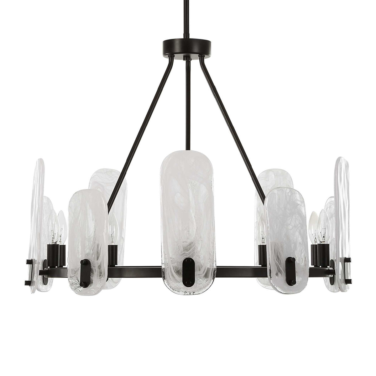 Modern European furniture - Oval Glass 10-Light Chandelier - www.oroa.com