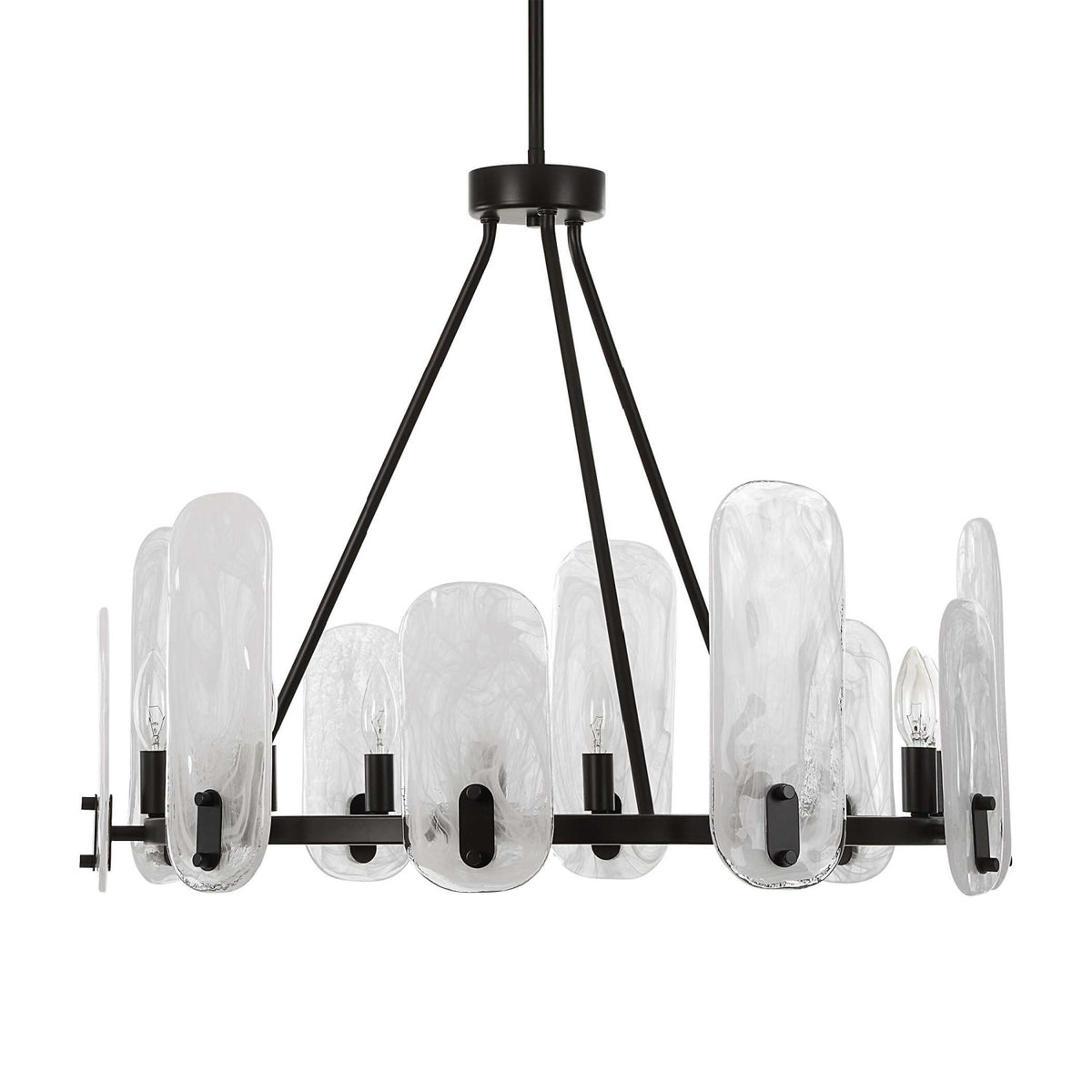Modern European furniture - Oval Glass 10-Light Chandelier - www.oroa.com