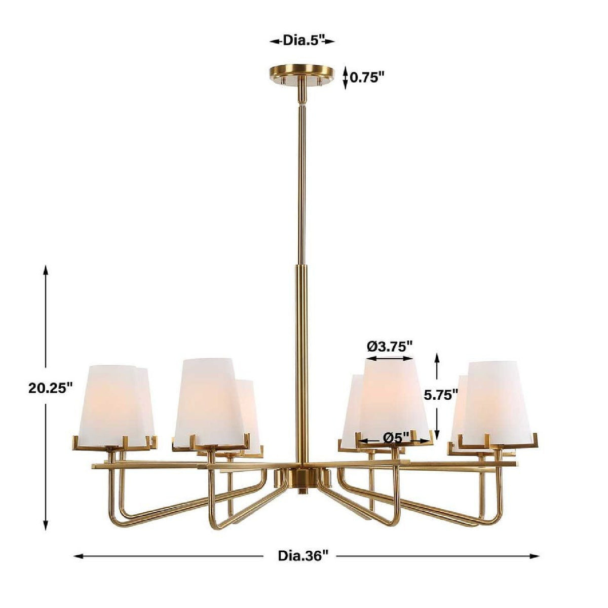 Opal Glass Cones 8-Light Chandelier | Uttermost Lassen - www.oroa.com