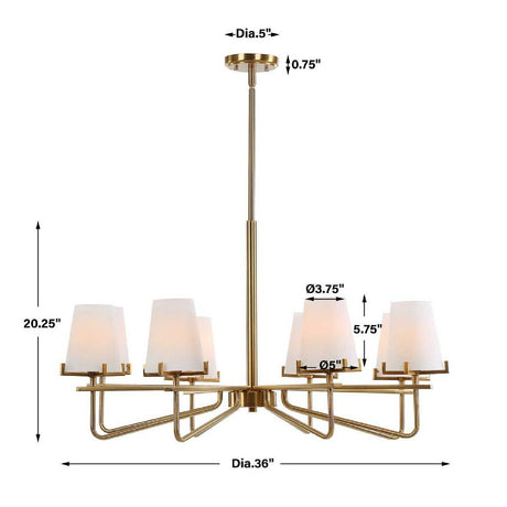 Opal Glass Cones 8-Light Chandelier | Uttermost Lassen - www.oroa.com