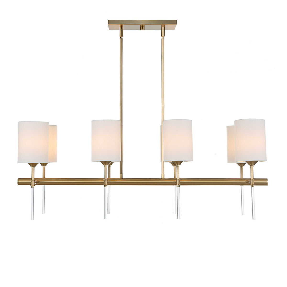 Modern European furniture - White Silken 8-Light Linear Chandelier - www.oroa.com