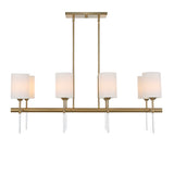 Modern European furniture - White Silken 8-Light Linear Chandelier - www.oroa.com
