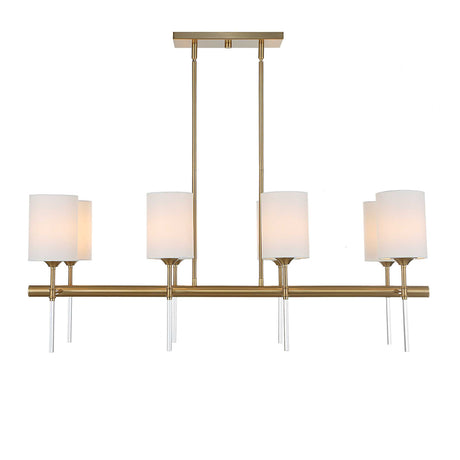 Modern European furniture - White Silken 8-Light Linear Chandelier - www.oroa.com