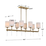 Modern European furniture - White Silken 8-Light Linear Chandelier - www.oroa.com